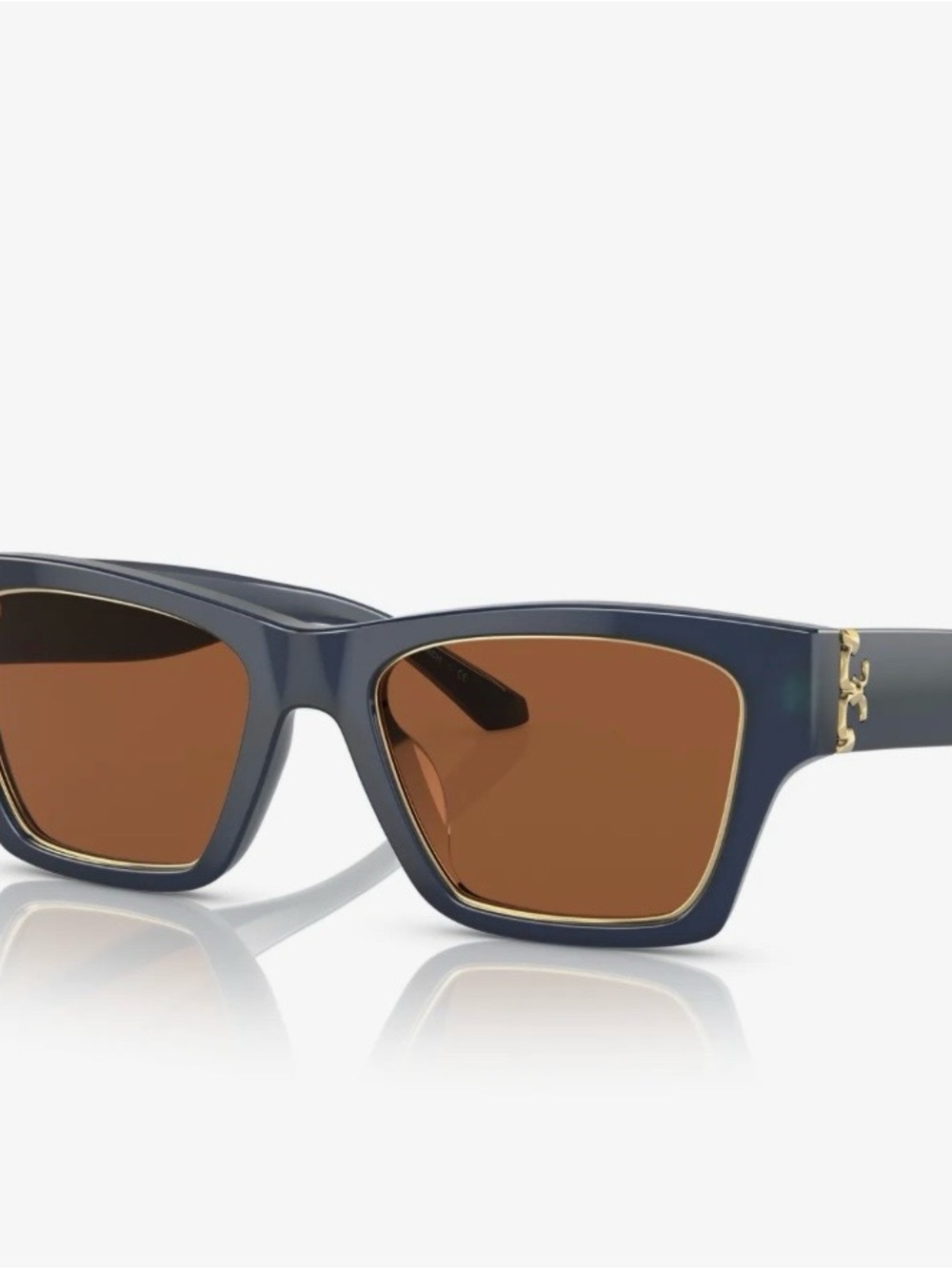 Tory Burch Navy Square Sunglasses with Brown Lenses